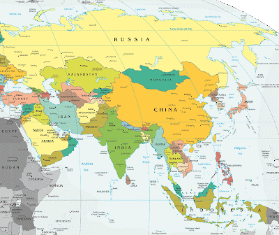 karta azije sa drzavama Azija Geografske Odlike Geografija Ki karta azije sa drzavama