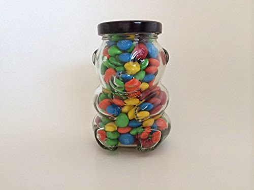  Teddy Bear Glass Gift Jar with M & Ms