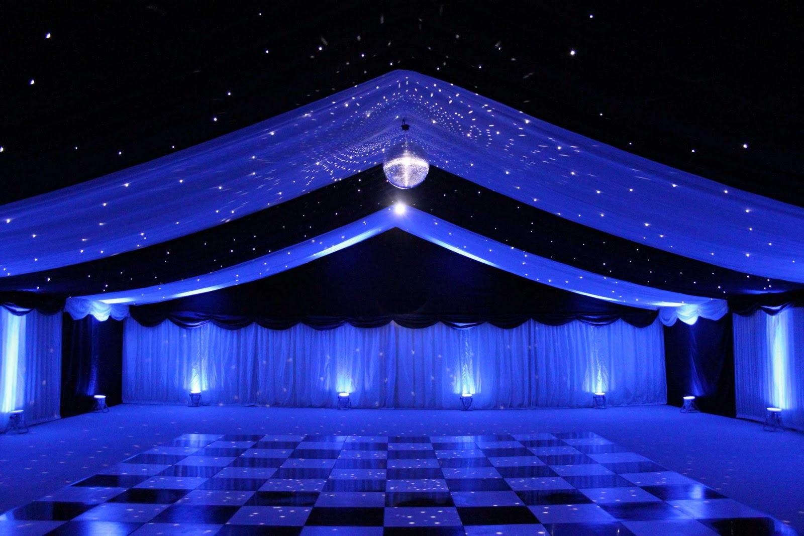 Wedding marquee with baby blue