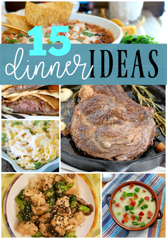 15 Dinner Ideas at GingerSnapCrafts.com #dinner #recipes