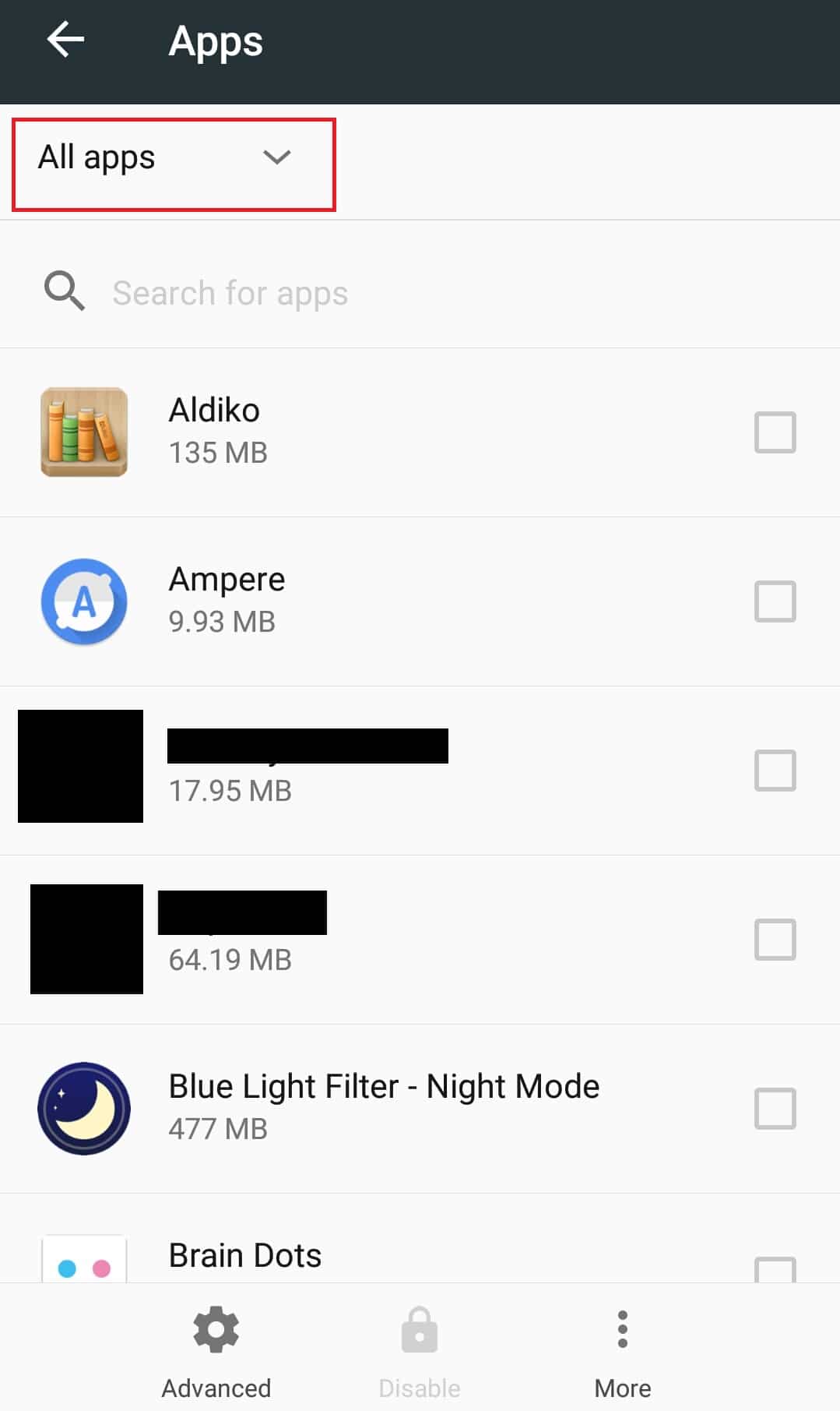 すべてのアプリオプション。 Androidでアプリを再表示する方法