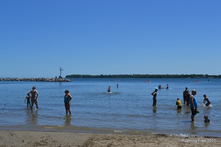 A few people in the water