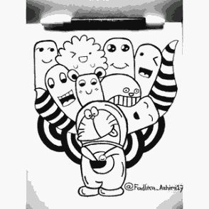  Contoh Gambar Doodle Doraemon Simple Keren BLOG CARA 