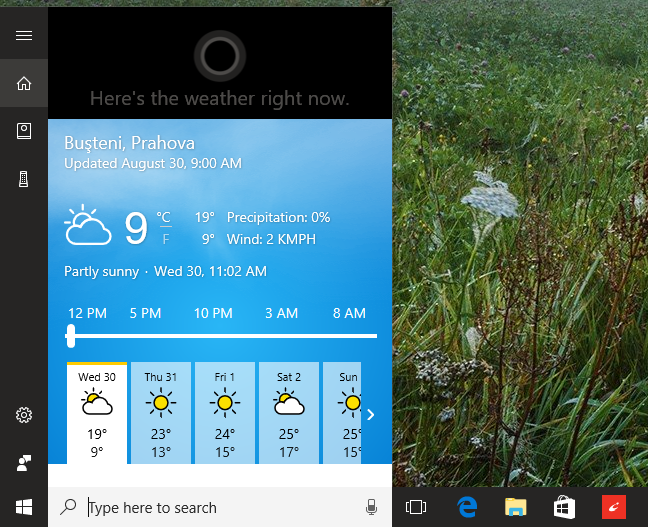 Cortana, domande, comandi, Windows 10