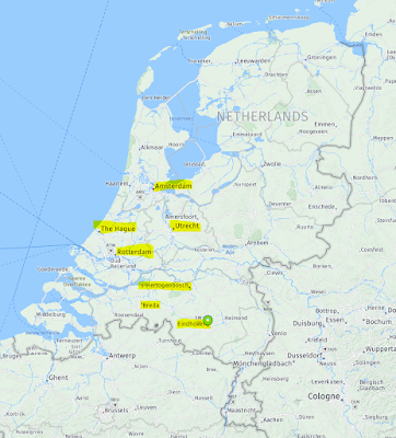 Map of the Netherlands; from HERE WeGo.