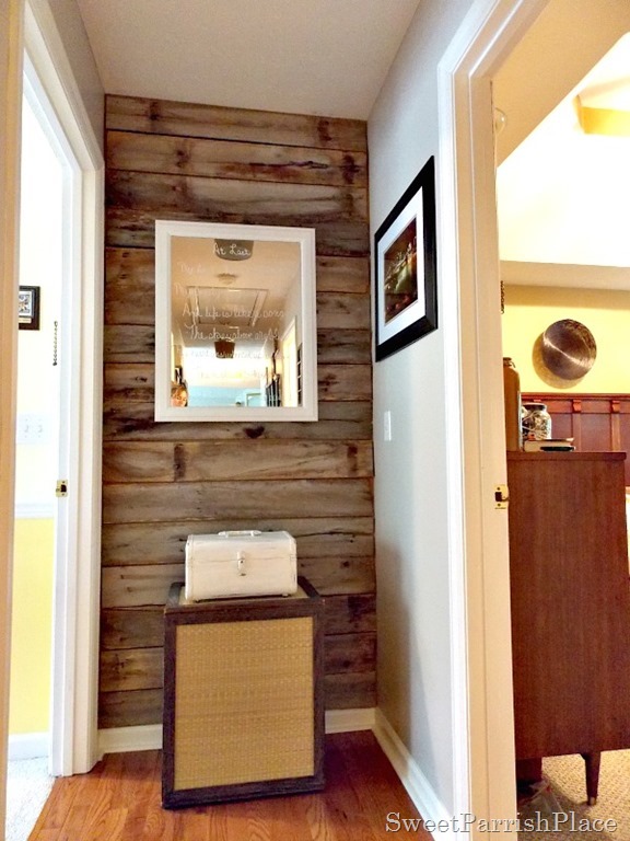 Trashtastic Tuesday Diy Rustic Wood Wall Sweet Parrish Place Diy Rustic Wood Wall For Free