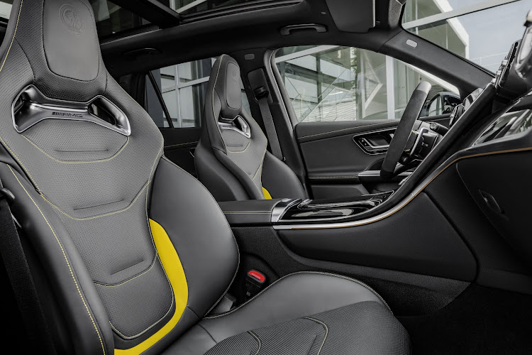 Various cabin themes are available, including the Night Package with yellow licks on AMG sport seats. Picture: SUPPLIED