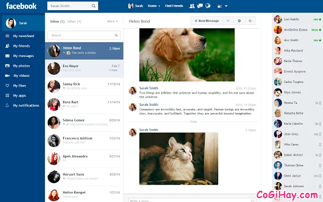 Giao diện hộp tin nhắn mới của Facebook