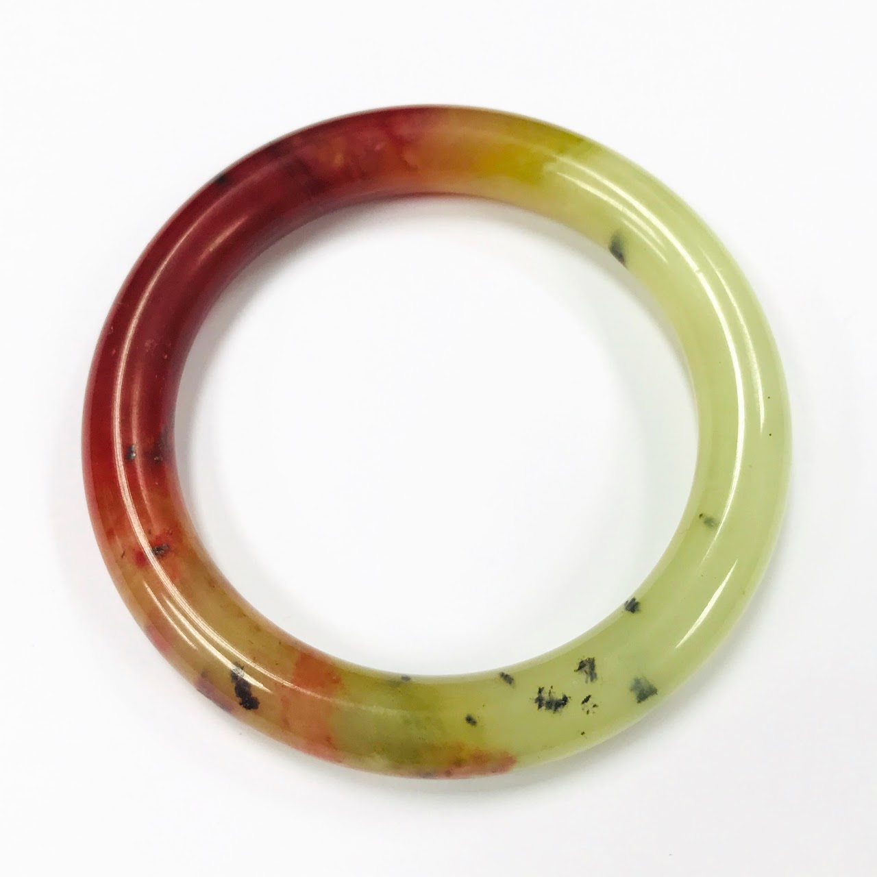 Green & Red Jade Bangle #1