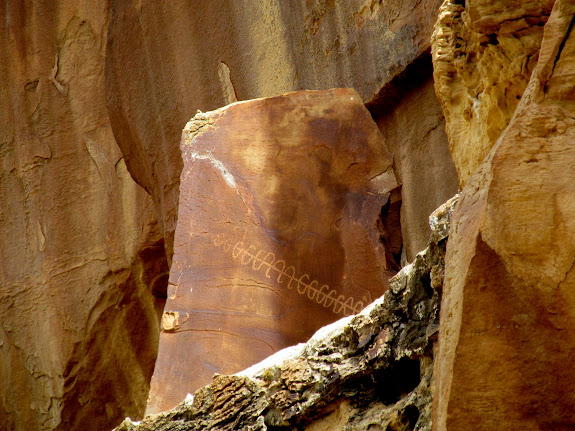 Petroglyph on a slab of rock