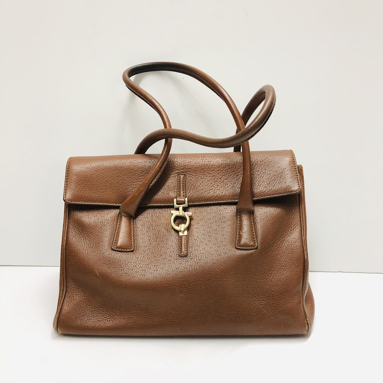 Salvatore Ferragamo Brown Leather Satchel
