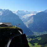 amazing view on the First mountain in Switzerland in Grindelwald, Switzerland 