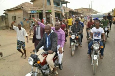 Again, Governor Fayose Spotted Riding Okada In Ekiti. (See Photos )