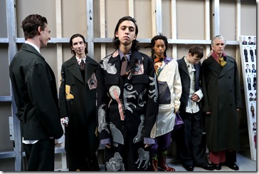 seen backstage ahead of the Marni show during Milan Men's Fashion Week Fall/Winter 2018/19 on January 13, 2018 in Milan, Italy.