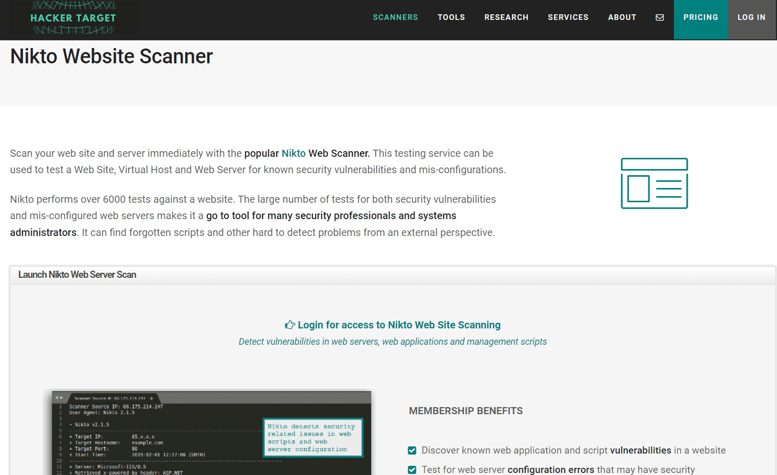 Nikto Website Kwetsbaarheidsscanner