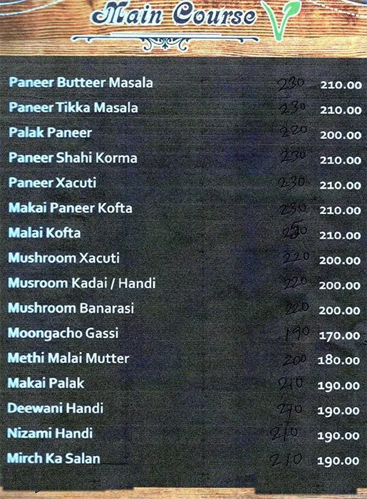 Swathi Deluxe menu 