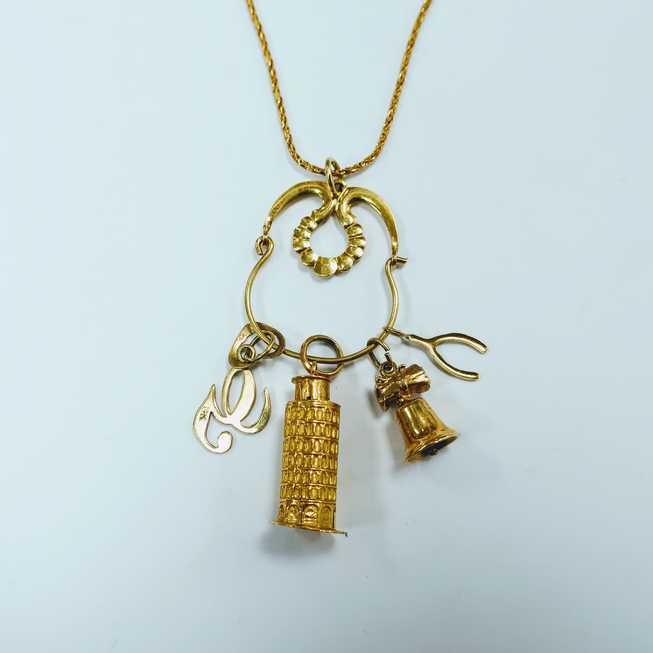 14 K Gold Charm Necklace