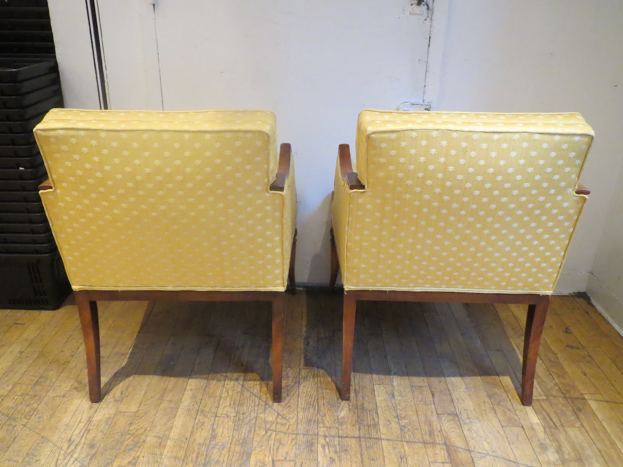 Custom Yellow Arm Chair Pair