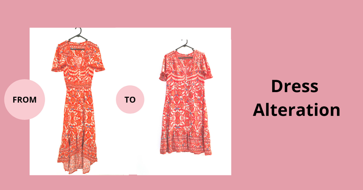 DIY Dress Alteration from maxi to midi dress.