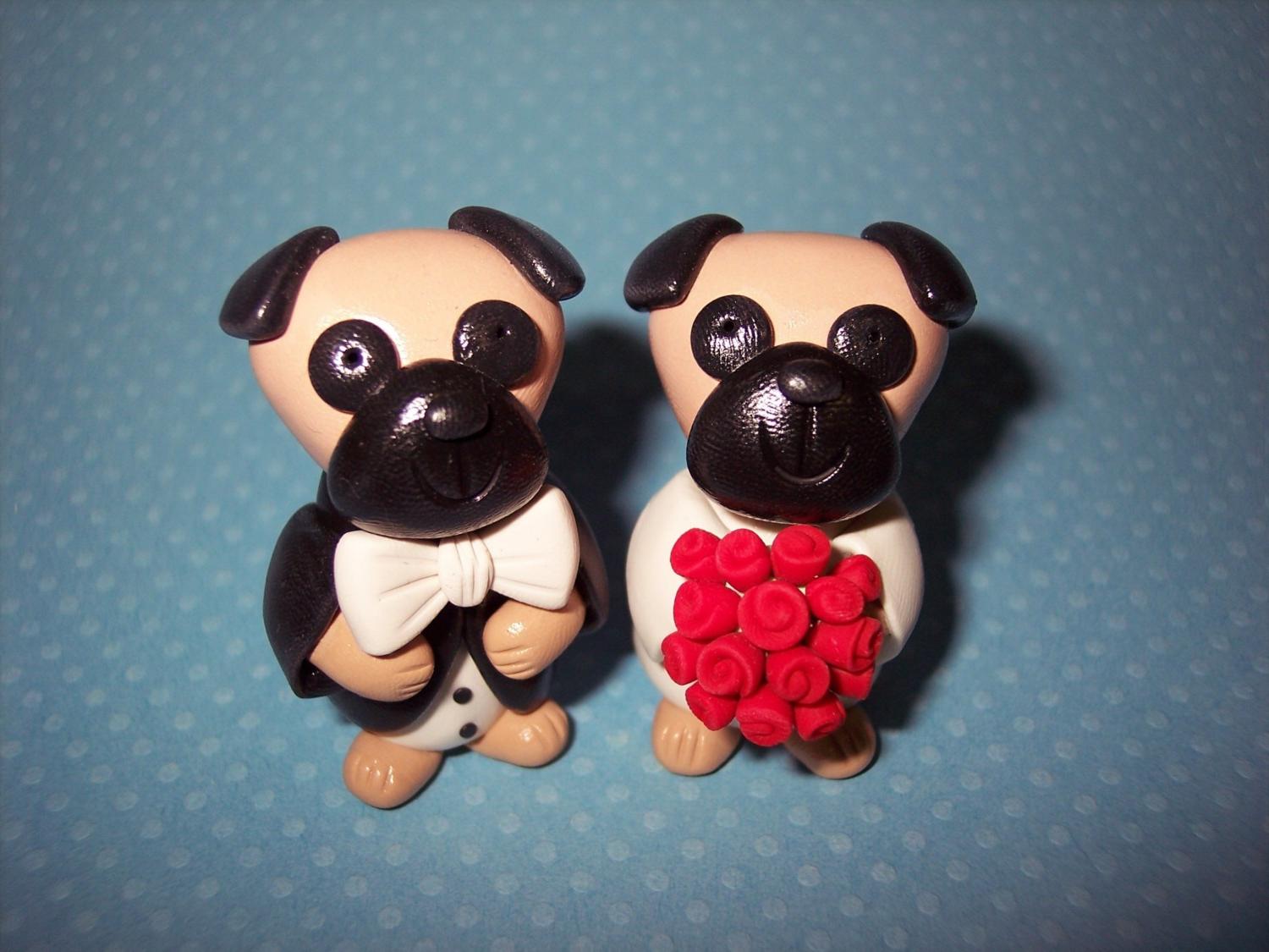 Pug Wedding Cake Topper