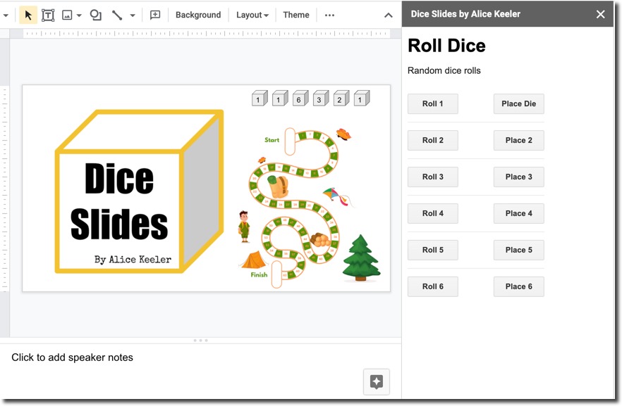 Digital Dice Google Classroom Roll 2