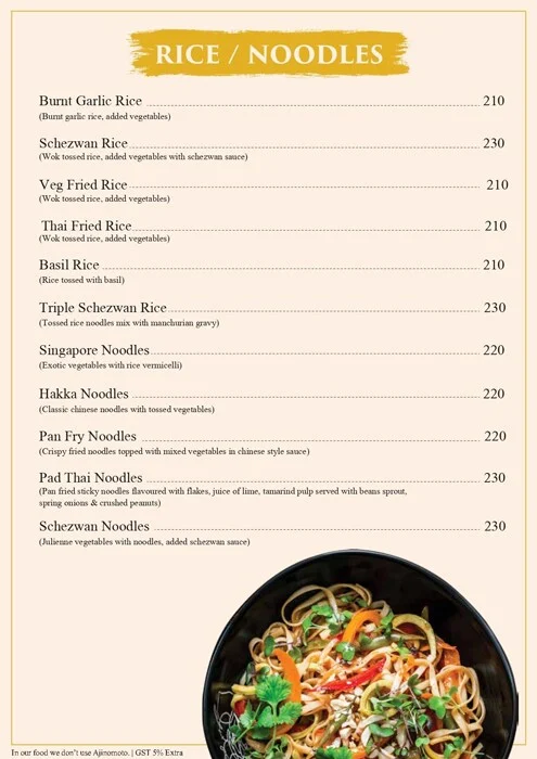 Crazy Sizzlers menu 