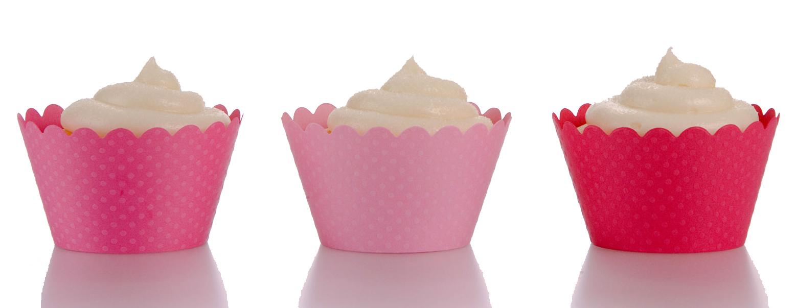 Emma Pink Trio Cupcake Wrappers - Pack of 36