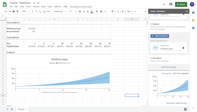 Screenshot of Causal - Scenarios