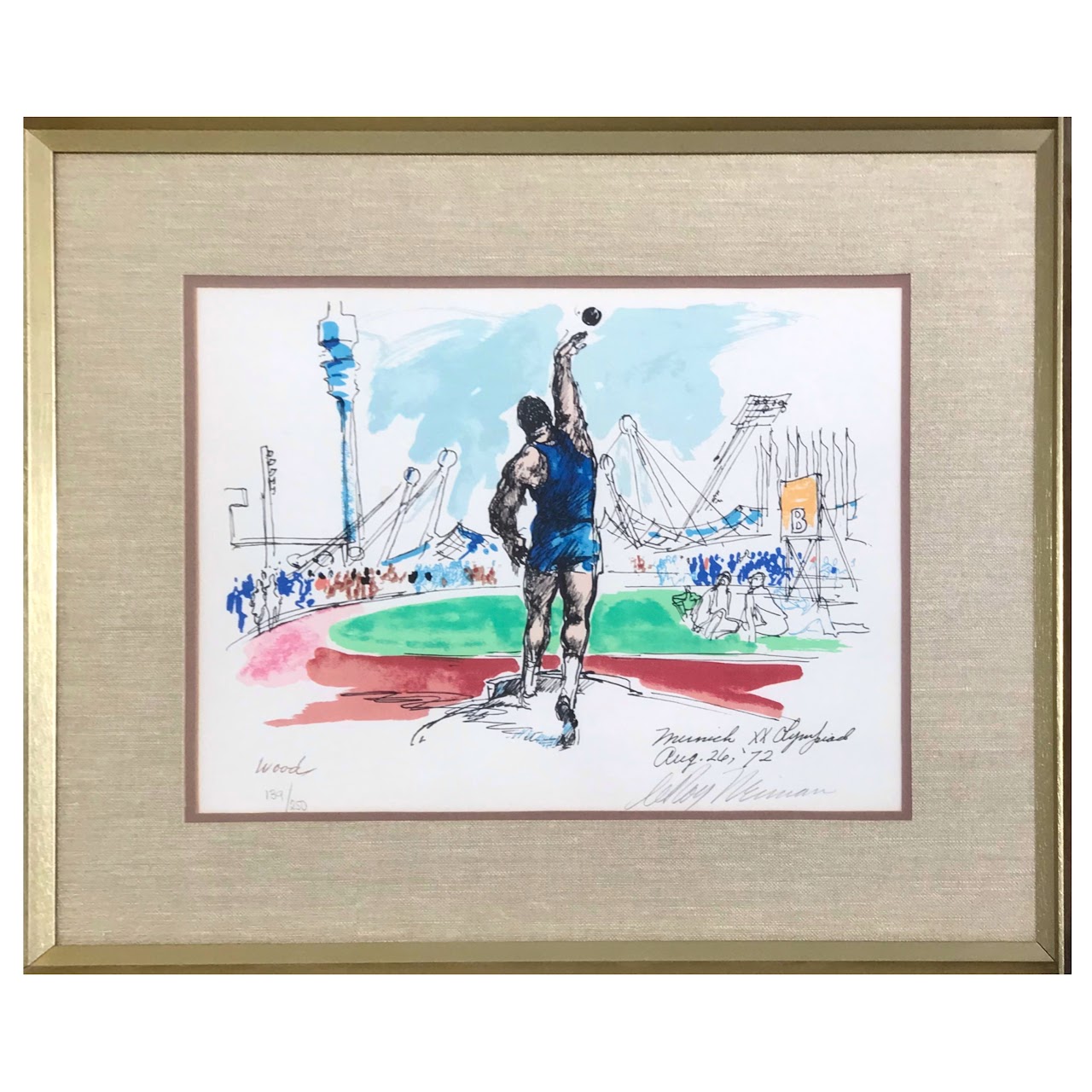 Leroy Neiman Signed Shot Put Serigraph