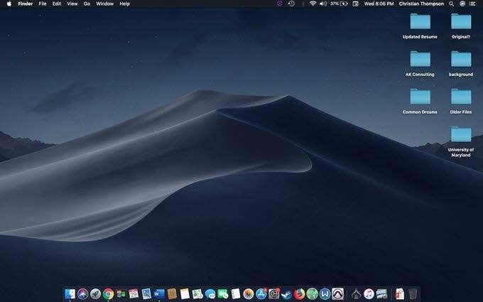 Uno schermo desktop Mac pulito