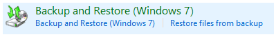 单击备份和还原 (Windows 7)