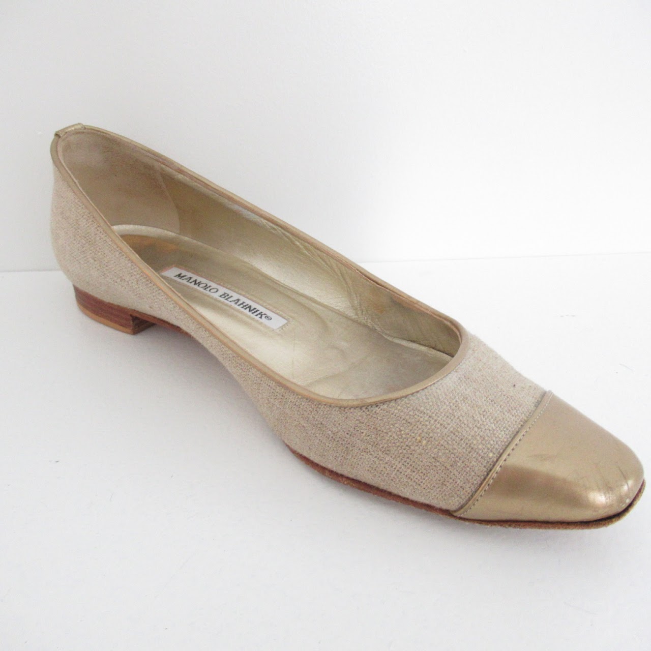 Manolo Blahnik Canvas Cap Toe Flats