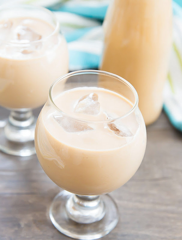 photo of a glass of Homemade Baileys Irish Cream