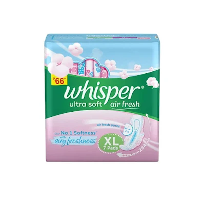 Whisper Ultra Soft Air Fresh Sanitary Pads - Xl - 7 pcs