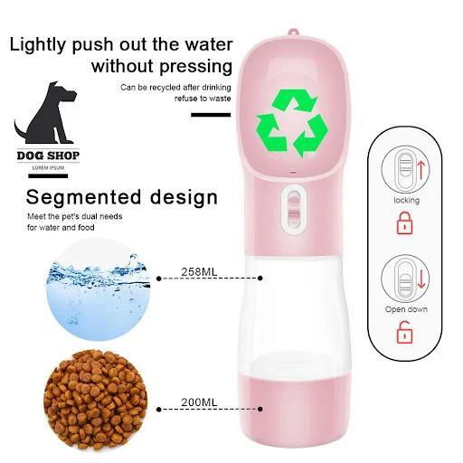 Pet Dog Water Bottle Feeder Bowl Portable Water Food Bottle Pets Outdoor Travel Drinking Dog Bowls Water Bowl for Dogs