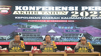 Gelar Konferensi Pers Akhir Tahun, Berikut Capaian Kinerja Polda Kalbar Selama Tahun 2022