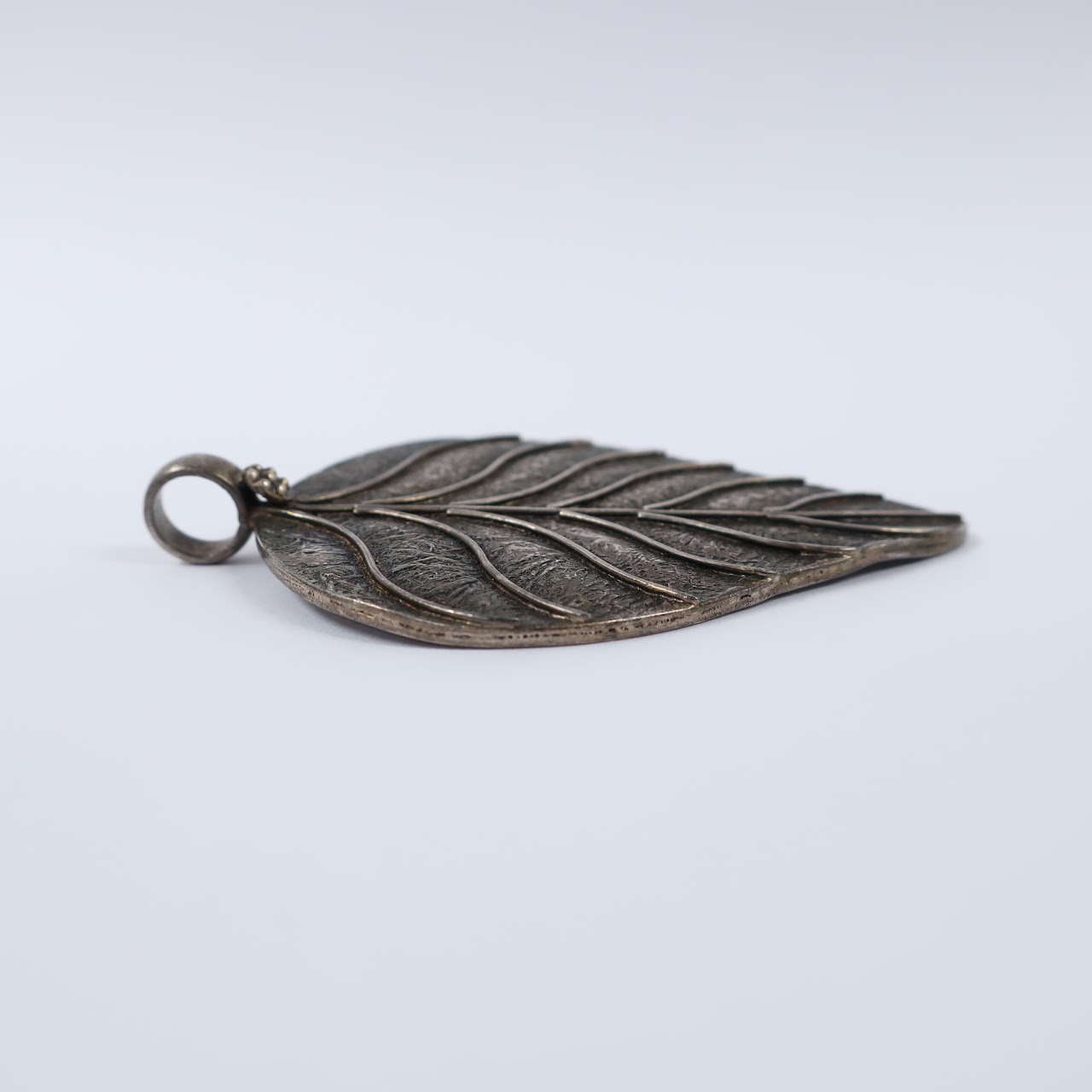 Sterling Silver Art Nouveau Leaf Pendant