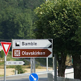 Afslag naar de kerk Olavskirken in Bamble. Afslag naar de kerk Olavskirken in Bamble.
