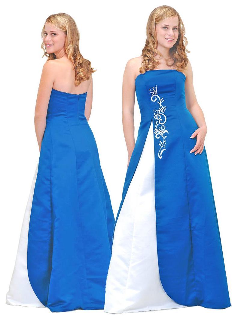 A-Line Princess Strapless Floor Length Satin Bridesmaid dress for brides