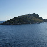 Uitzicht vanaf de veerboot naar Kefalonia.