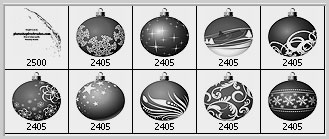 Bolas de árvore de Natal pincéis Photoshop Bolas de árvore de Natal pincéis Photoshop