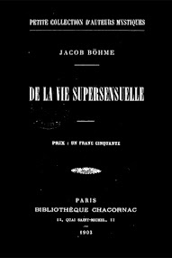 Cover of Jakob Bohme's Book De la Vie Supersensuelle (1903,in French)