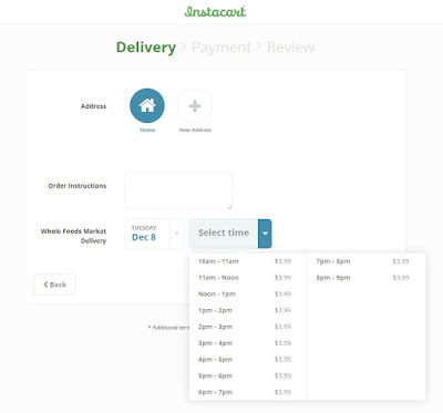 Instacart Delivery slot example