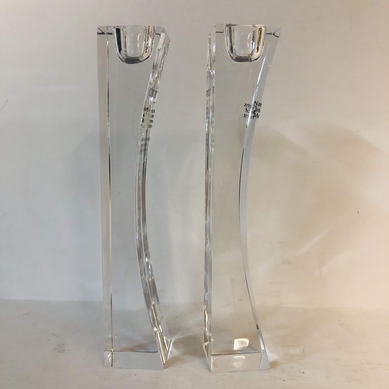 Nambè Crystal Candlestick Pair