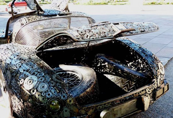 Mercedes 300 SLK Scrap Metal Art Car - Art Car Central