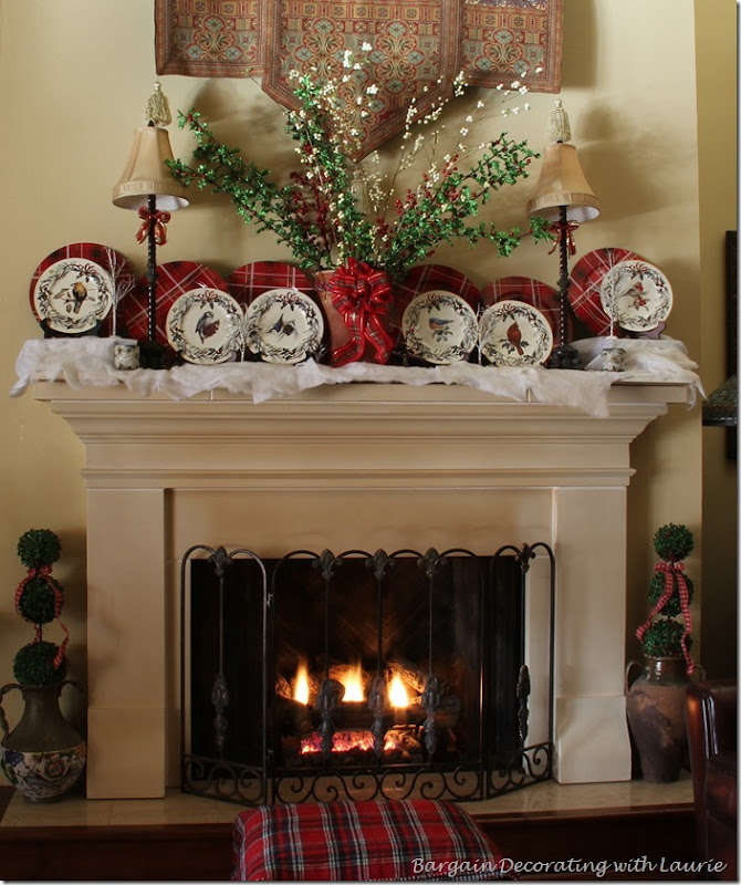 Winter Mantel Decor-Bargain Decorating with Laurie