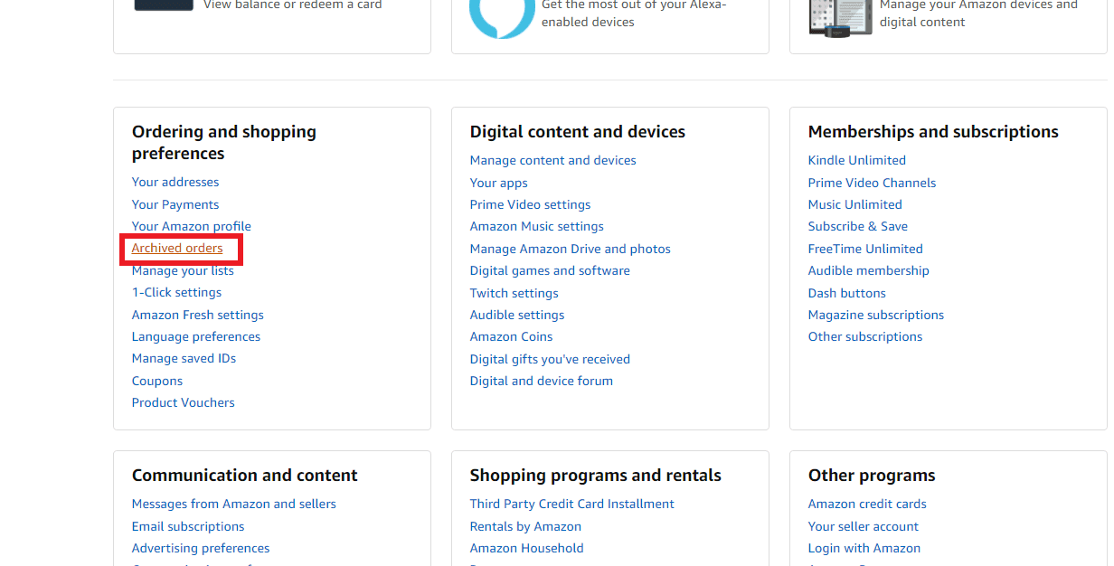 Fare clic su "Ordine archiviato" per visualizzare gli ordini