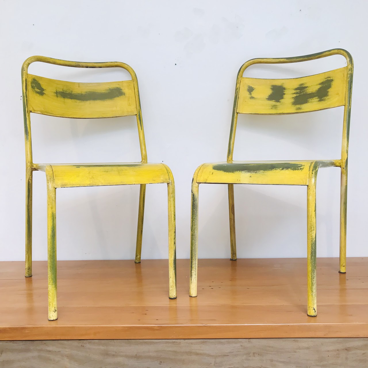 French Bistro Style Metal Chair Pair #1