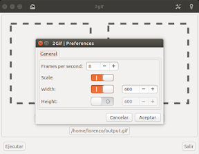 convertir video a gif - preferencias