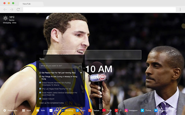 Klay Thompson Pop HD New Tabs Theme